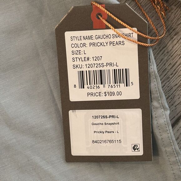 Howler Bros Gaucho Pearl Snap Shirt Mens Large Western Cowboy Prickly Pears - Picture 3 of 6